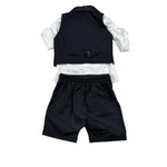 Never Too Completo 4 Pezzi Camicia-Bermuda-Gilet-Papillion per Neonato GM2242N BLU NEVER TOO 