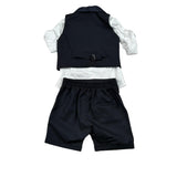 Never Too Completo 4 Pezzi Camicia-Bermuda-Gilet-Papillion per Neonato GM2242N BLU NEVER TOO 