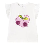 Mayoral T-Shirt Girocollo Tinta Unita con Stampa per Neonata 1042 BIANCO MAYORAL 