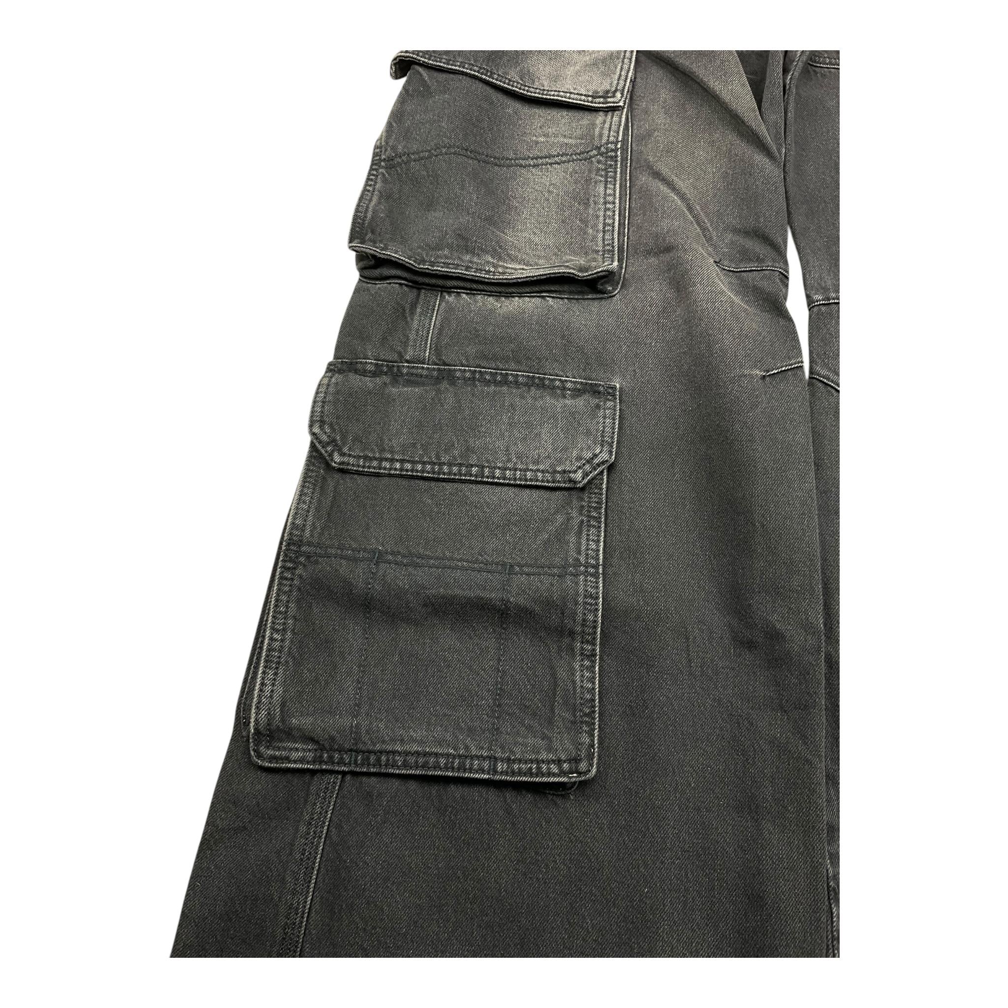 DIESEL jeans tinta unita modello palazzo/cargo Nero per Bambina J01725 NERO DIESEL 