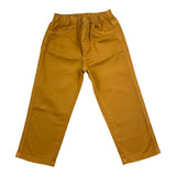 The Owl Plain Pants With Elastic Waist Mustard For Newborn