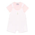 Moschino Completo 2 Pezzi T-Shirt-Salopette per Neonata MUG01L ROSA MOSCHINO 