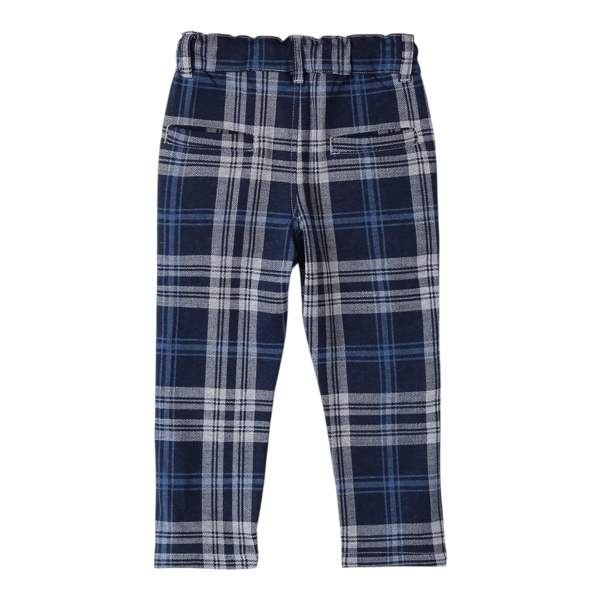 MINI BANDA pantalone con elastico in vita fantasia scozzese Blu per Bambino 0A162X BLU MINI BANDA 