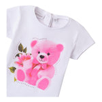 Sarabanda T-Shirt Girocollo Tinta Unita con Stampa per Neonata 0B208N BIANCO SARABANDA 