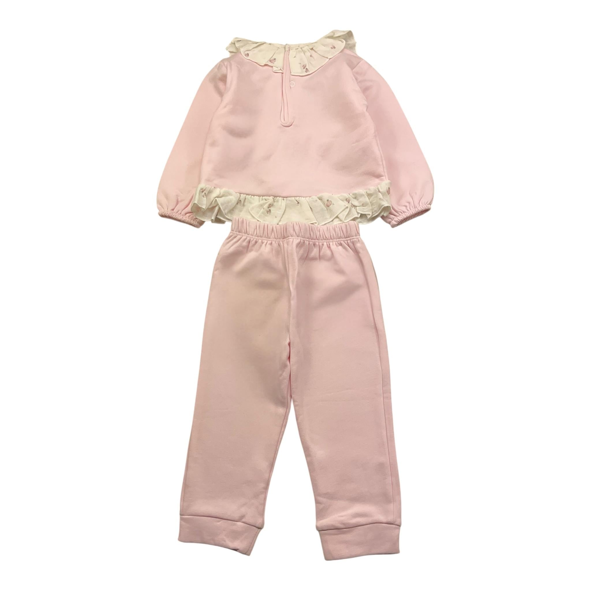 CALAMARO completo 2pz maglia-pantalone tinta unita Rosa per Neonata 11015 ROSA CALAMARO 