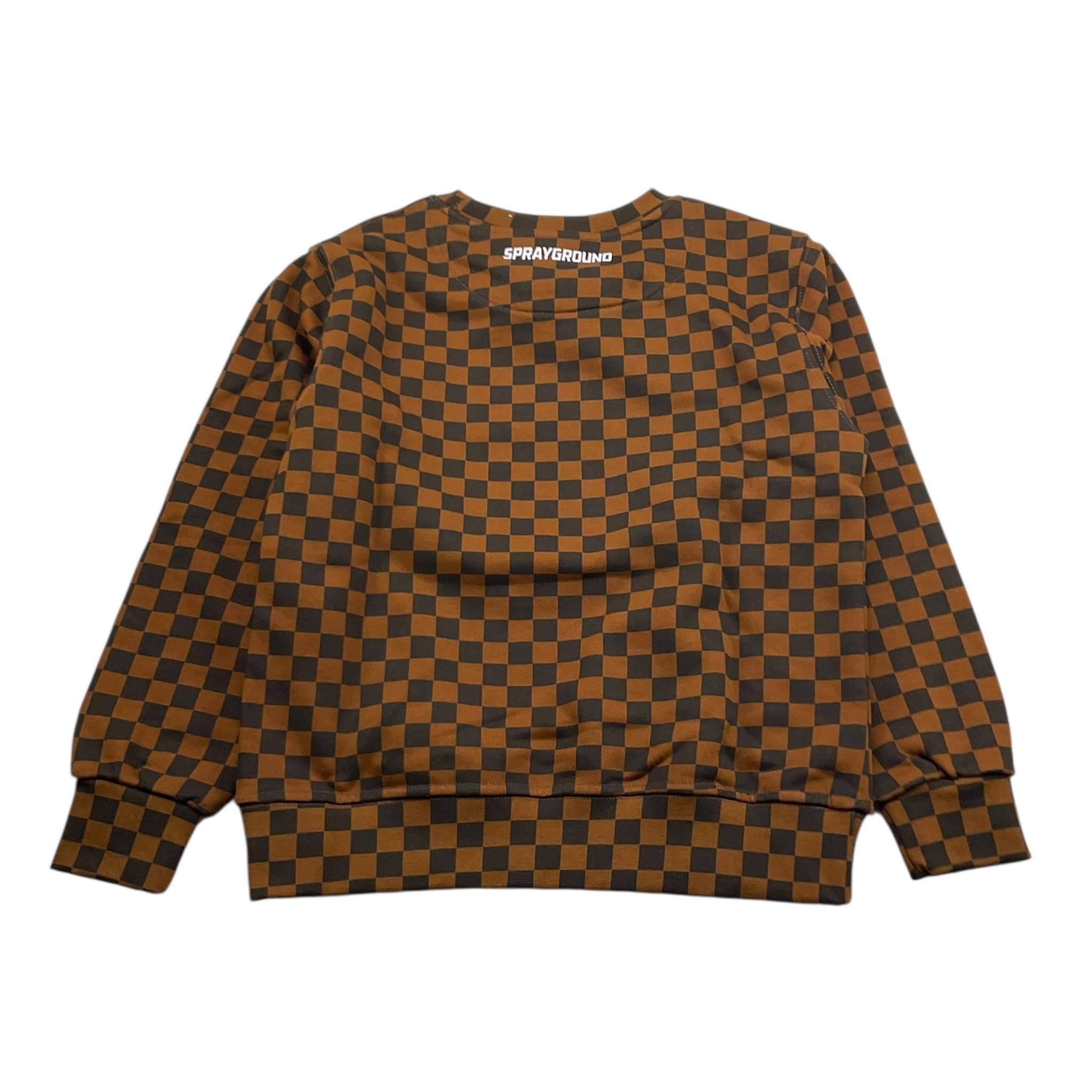 SPRAYGROUND felpa tinta unita girocollo fantasia a scacchi Marrone per Bambino SPY1045 MARRONE SPRAYGROUND 