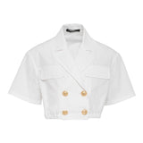 Balmain Plain White Half Sleeve Shirt For Girls