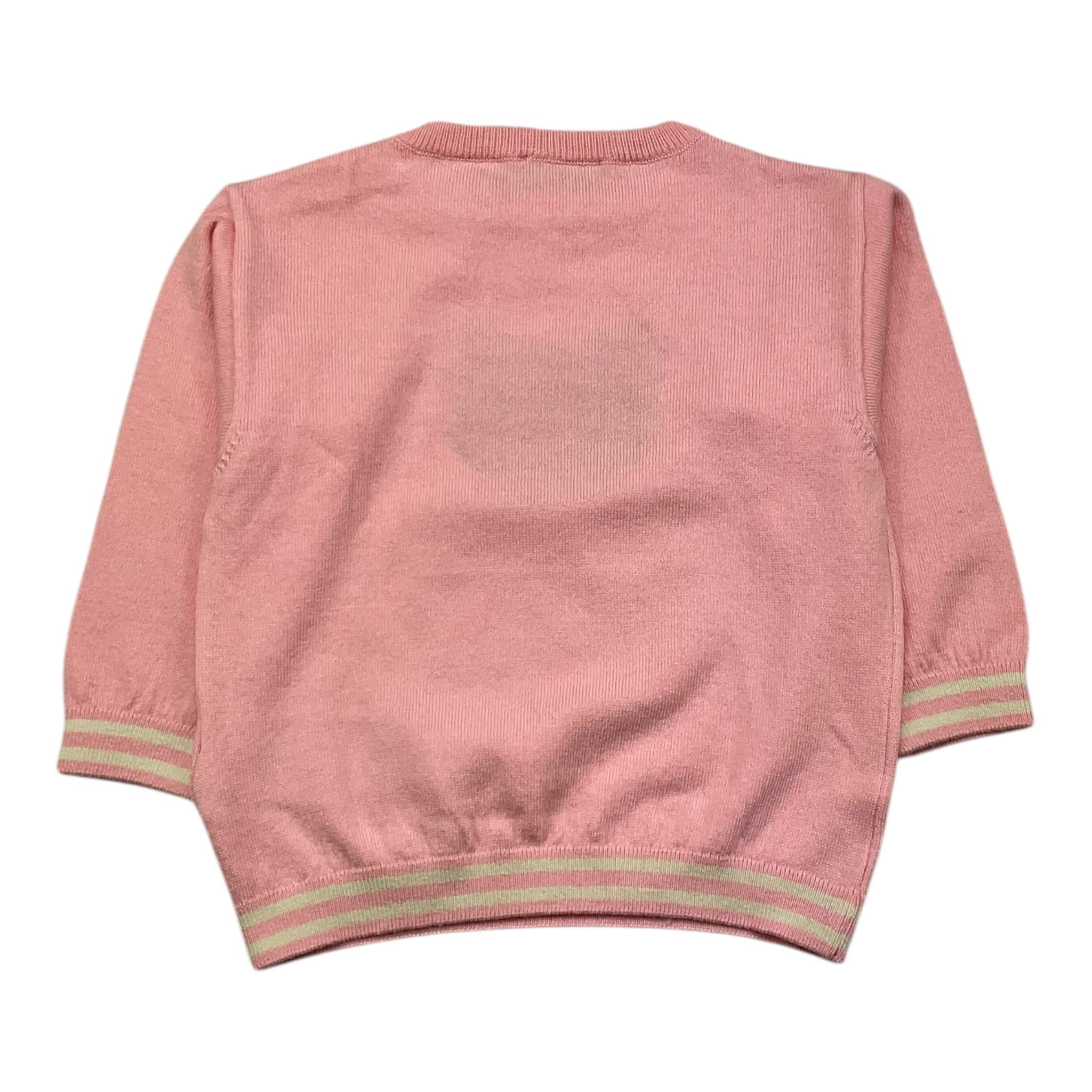 MOSCHINO maglia girocollo tinta unita con stampa in contrasto Rosa per Neonata MYW00JAAX ROSA MOSCHINO 