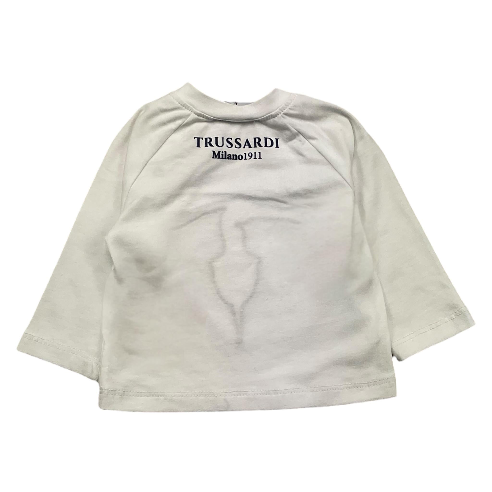 TRUSSARDI shirt girocollo tinta unita con stampa  Bianco per Neonato TIA25210 BIANCO TRUSSARDI 