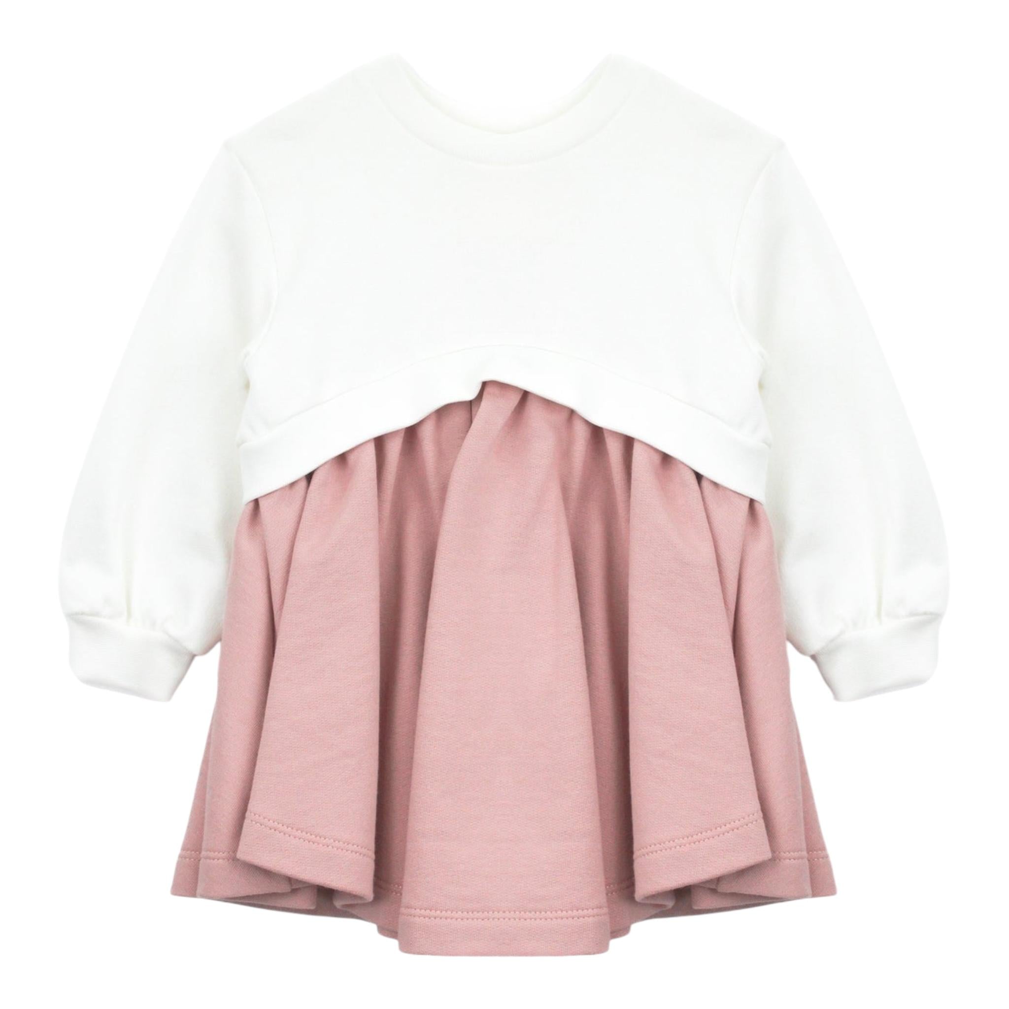 ELISABETTA FRANCHI abito manica lunga bicolore Bianco/rosa per Neonata EGAB180 BIANCO/ROSA ELISABETTA FRANCHI 