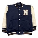 NEVER TOO felpa con bottoni tinta unita con maniche in contrasto Blu per Bambino NT2189B BLU NEVER TOO 
