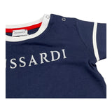 Trussardi T-Shirt Girocollo Tinta Unita con Stampa per Neonato TIP25039TS BLU TRUSSARDI 