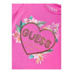 Guess T-Shirt Girocollo Tinta Unita con Logo per Bambina K5GI10K6YW4 FUXIA GUESS 