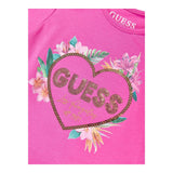Guess T-Shirt Girocollo Tinta Unita con Logo per Bambina K5GI10K6YW4 FUXIA GUESS 