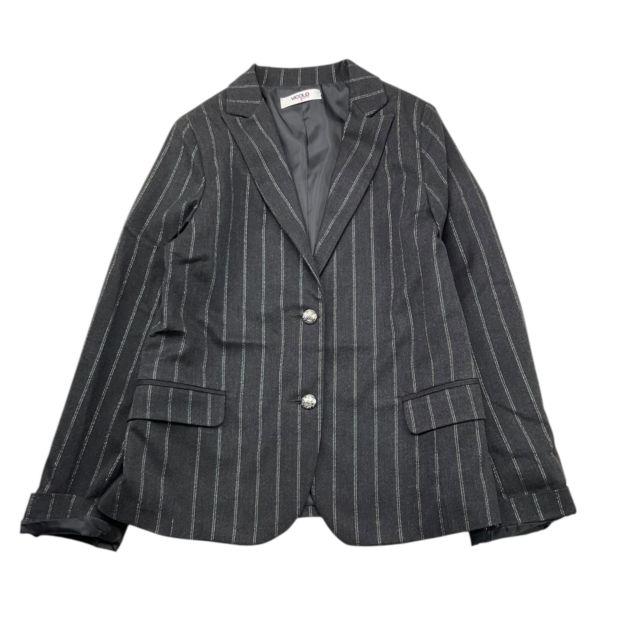 VICOLO giacca tinta unita con fantasia a righe Grigo per Bambina 3141J00130 GRIGIO VICOLO 