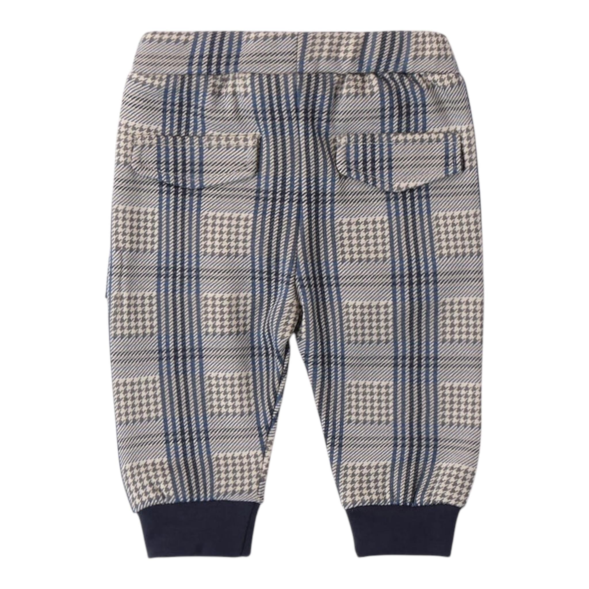 MINI BANDA pantalone stampa fantasia con elastico in vita Blu per Neonato A626 BLU MINI BANDA 