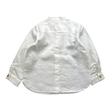 Zhoe &amp; Tobiah Cream Korean Collar Solid Color Shirt For Boys