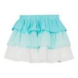 Liu Jo Two-Tone Skirt With Elastic Waist And Ruffles Aqua Green For Girls