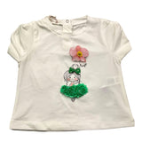 Liu Jo Solid Color Crew Neck T-Shirt With White Print For Baby Girls