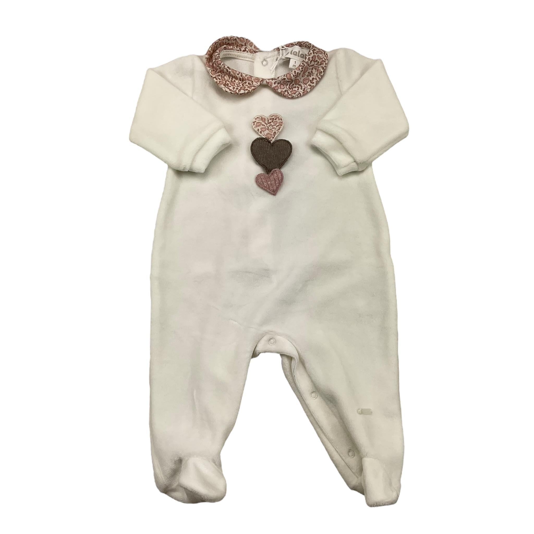 LALALU' tutina manica lunga tinta unita in ciniglia Panna per Neonata TCL09N PANNA LALALU' 