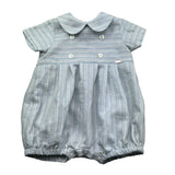 Le Bebe Pagliaccetto Mezza Manica Fantasia A Righe per Neonato LBB5333 AZZURRO LE BEBE 