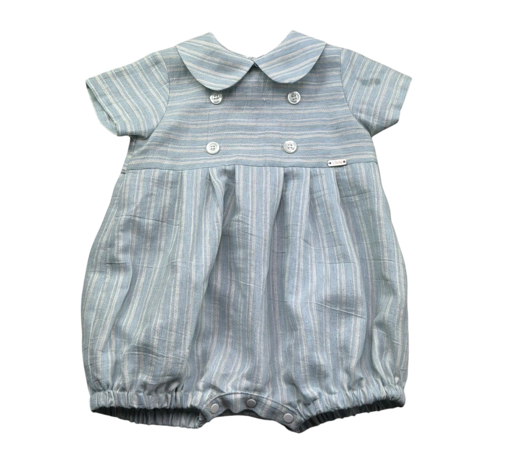 Le Bebe Pagliaccetto Mezza Manica Fantasia A Righe per Neonato LBB5333 AZZURRO LE BEBE 