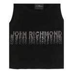 John Richmond Canotta Tinta Unita con Brillantini per Bambina RGP25204CN NERO JOHN RICHMOND 