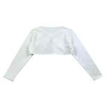 I Do Plain Color Shrug With Contrast Button White For Girls