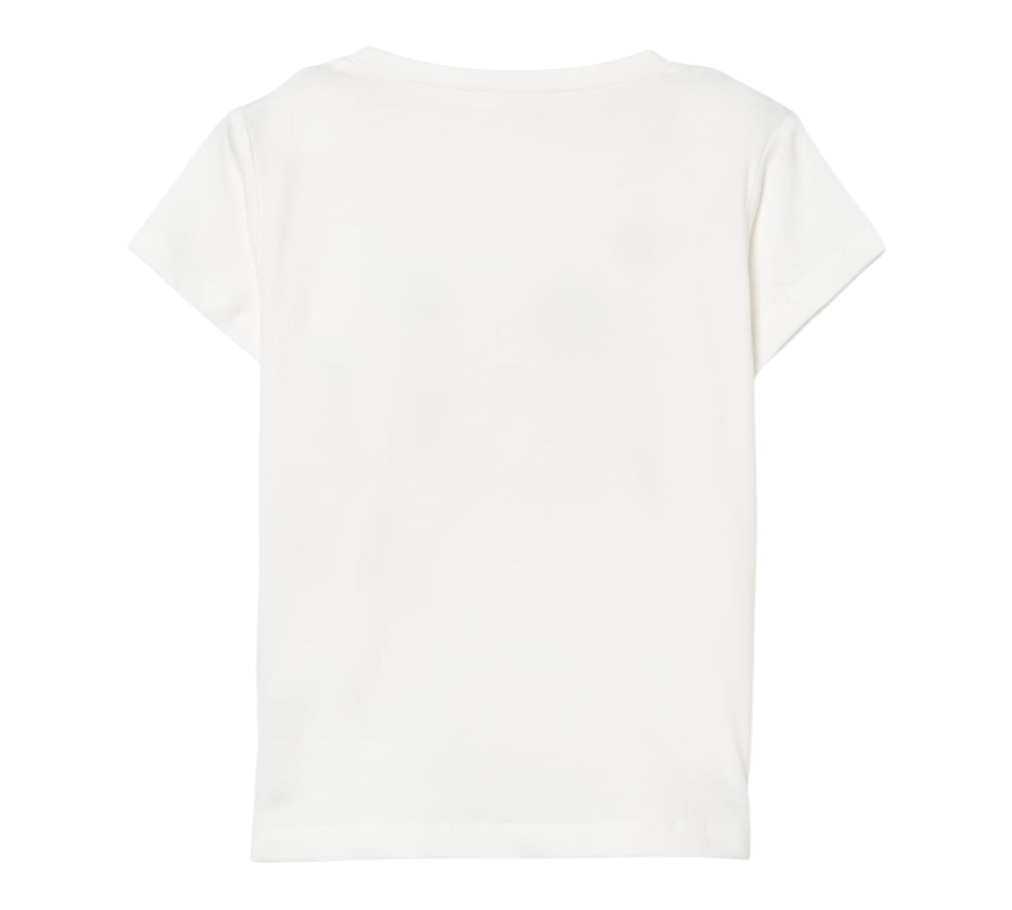 Liu Jo T-Shirt Girocollo Tinta Unita con Brillantini per Bambina KA5020X BIANC LIU JO 