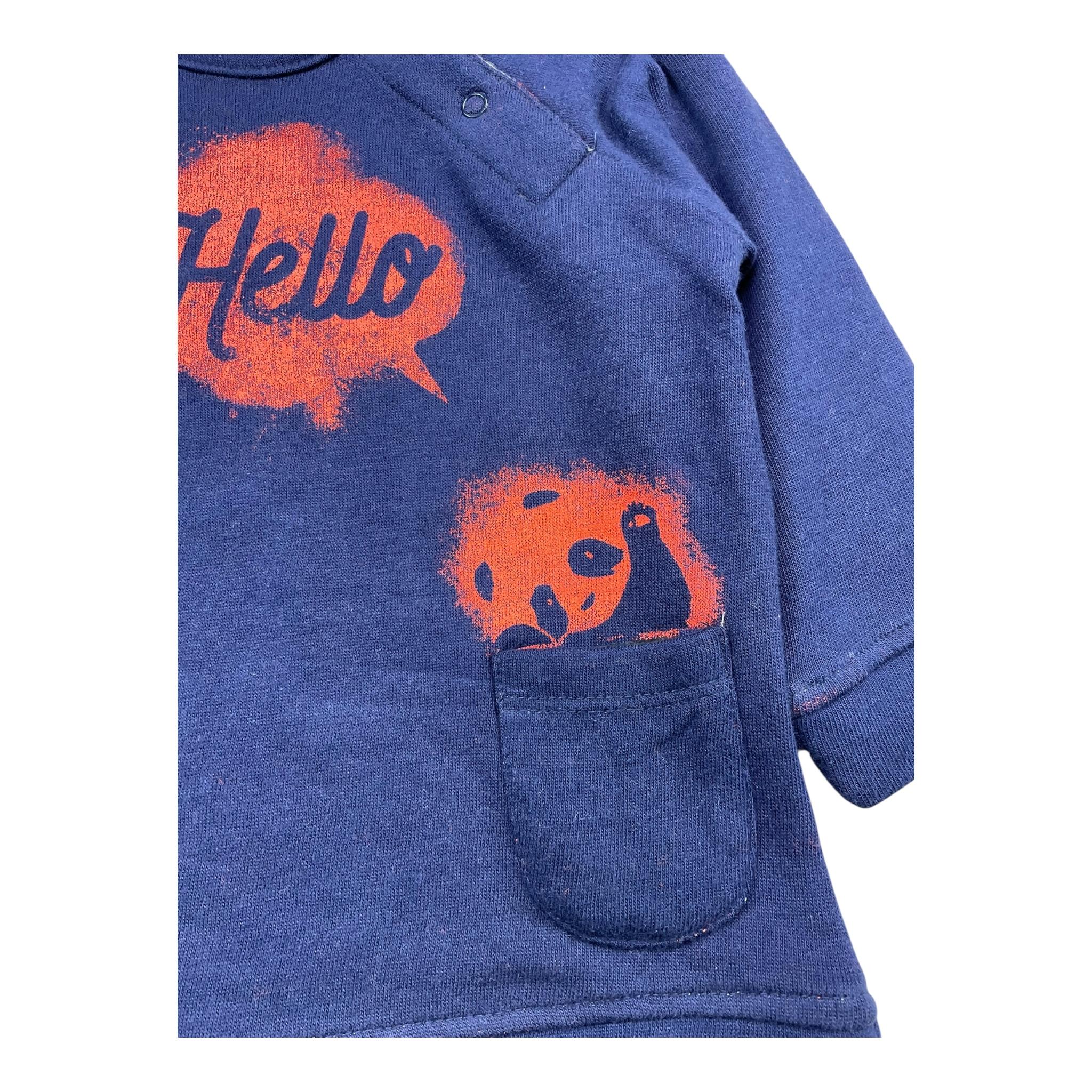 Billy bandit maglia girocollo tinta unita con stampa Blu per Neonato SHI0570 BLU Billy bandit 