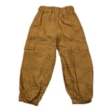 Mariuccia Plain Perforated Pant with Elastic Waist Brown for Girls