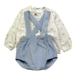 CALAMARO completo 2pz salopette-camicia bicolore Bianco/azzurro per Neonato 11012 BIANCO/AZZURRO CALAMARO 