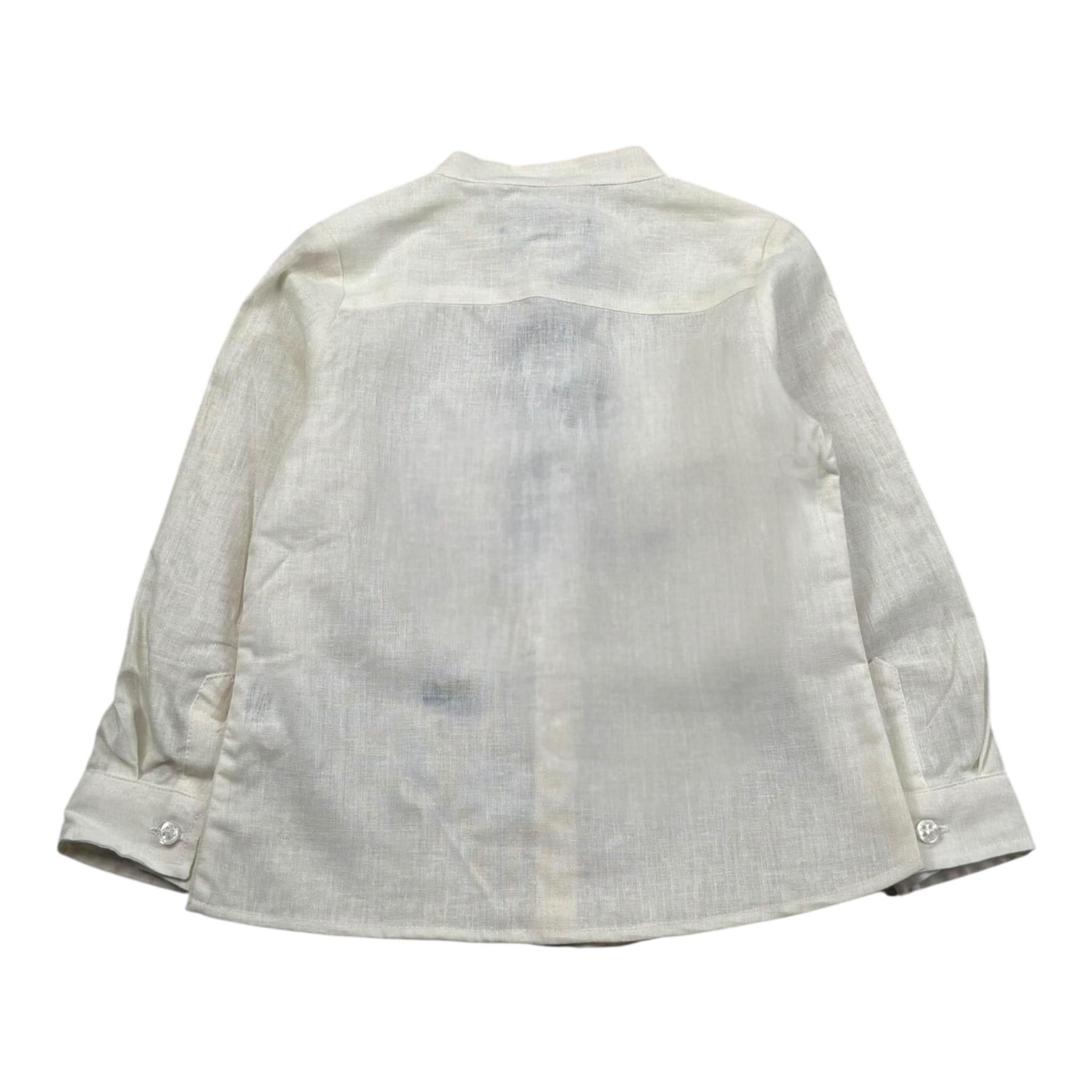 Daniele Alessandrini Camicia Manica Lunga Tinta Unita con Stampa per Neonato 1295C00043 AVORIO DANIELE ALESSANDRINI 