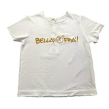 Zhoe &amp; Tobiah Solid Color Crewneck T-Shirt With Print White/Orange For Boys