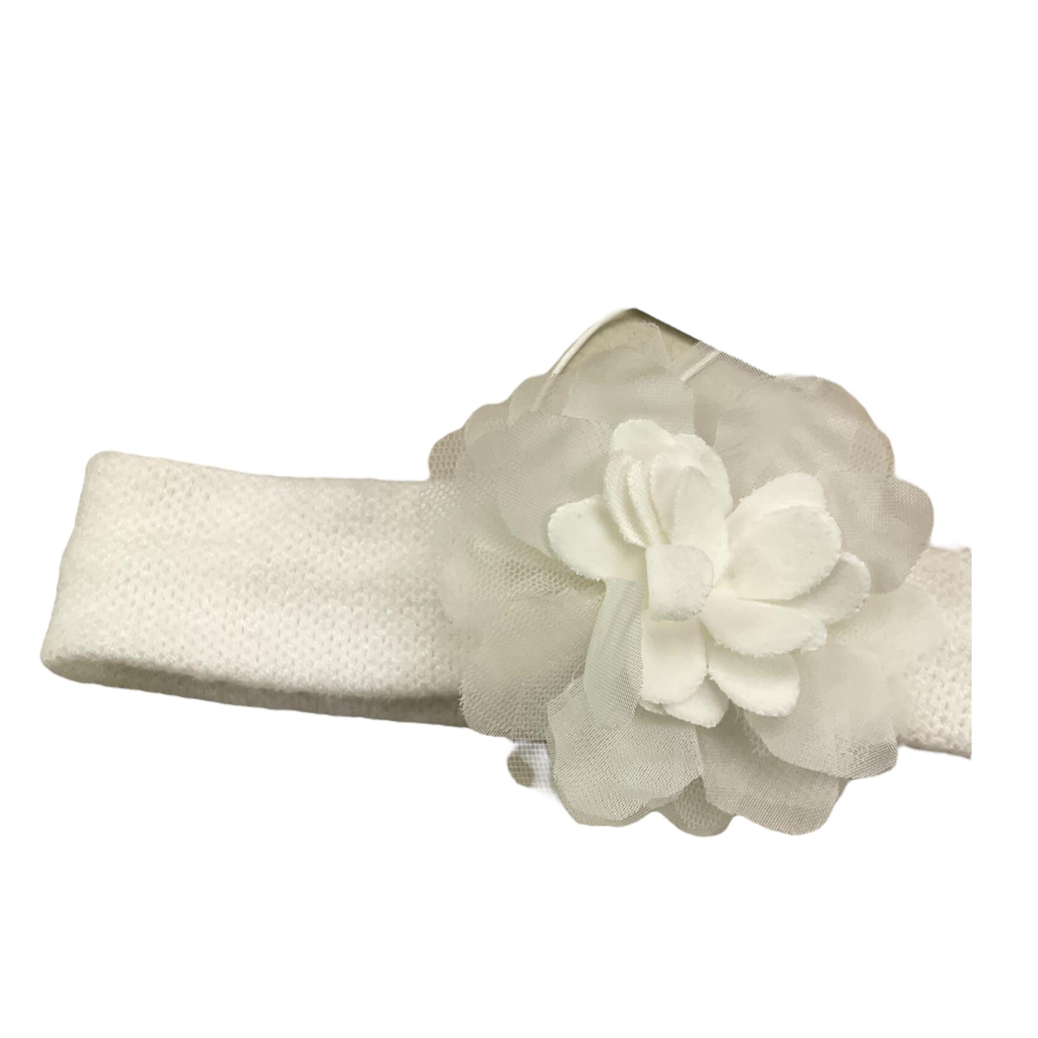 LALALU' fascia capello tinta unita cn fiore Bianco per Neonata FAL008N BIANCO LALALU' 