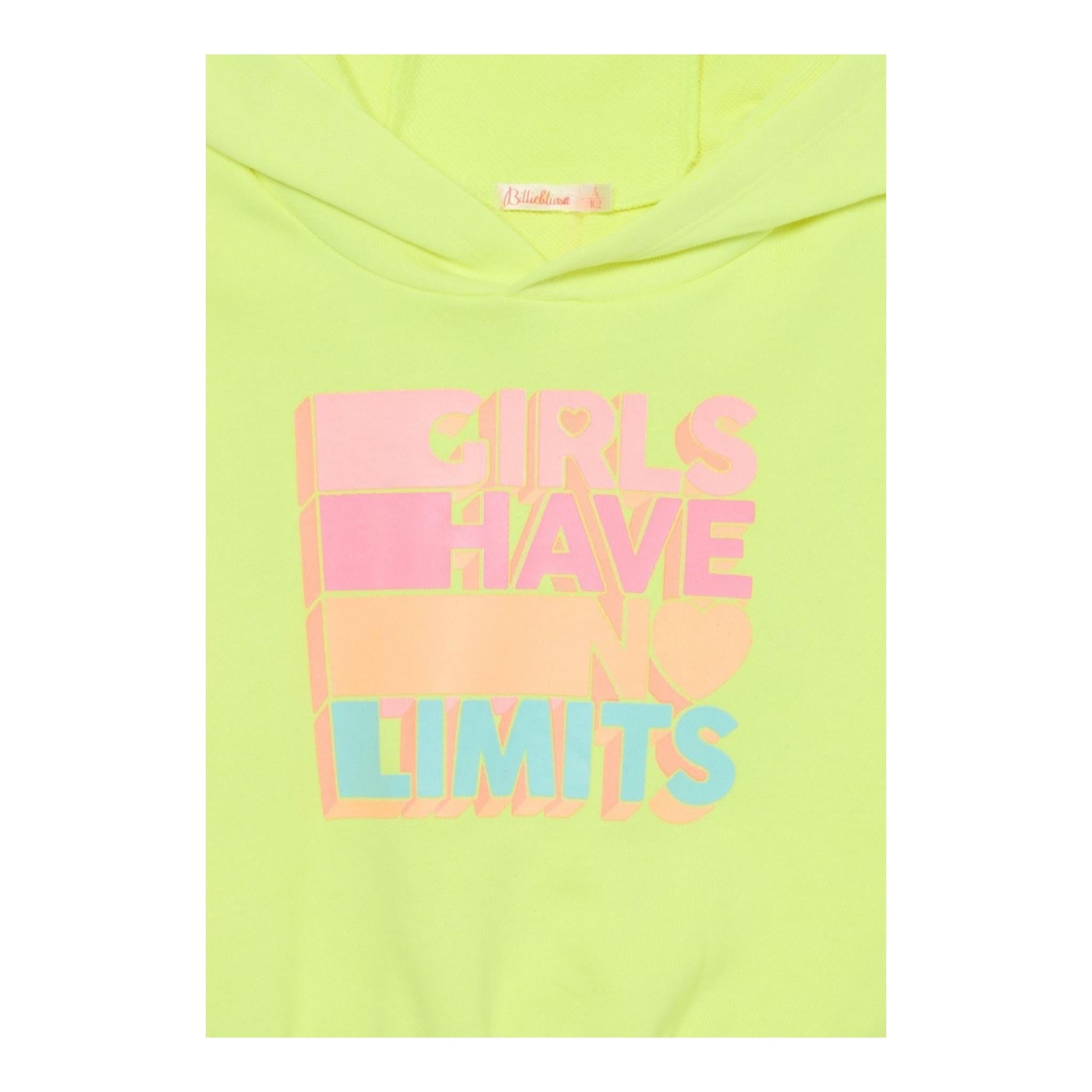 Billieblush Felpa Smanicata Tinta Unita con Cappuccio per Neonata U20846XN GIALLO FLUO BillIEBLUSH 