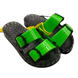 Sensi Two-Tone Rubber Slipper With Fluorescent Green Buckle For Children