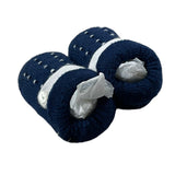 Baby Lord Plain Blue Embroidered Baby Booties