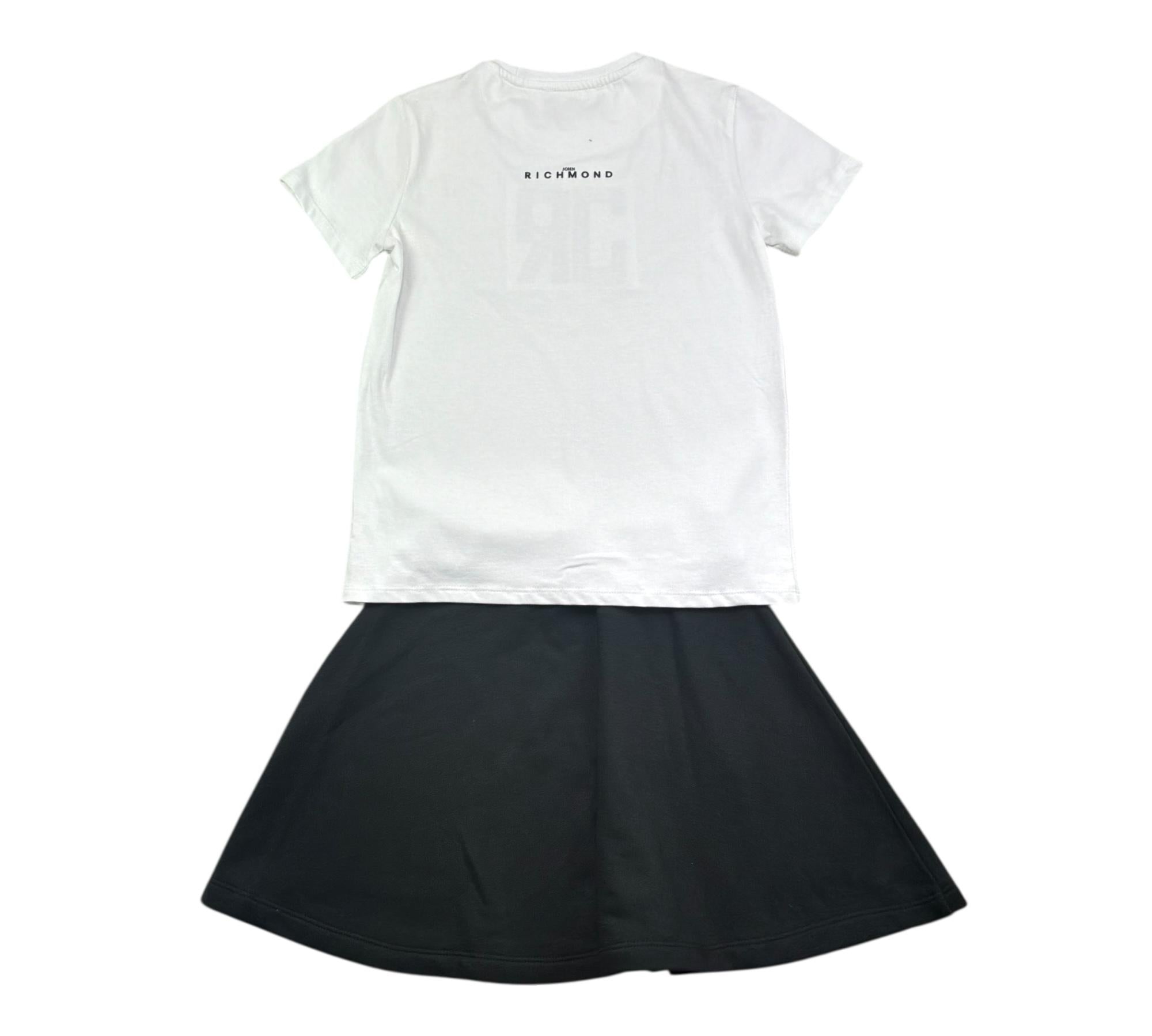 John Richmond Completo 2 Pezzi T-Shirt-Gonna Bicolore per Bambina RGP26005CJ BIANCO/NERO JOHN RICHMOND 