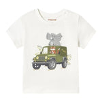 Mayoral T-Shirt Girocollo Tinta Unita con Stampa per Neonato 1053 BIANCO MAYORAL 