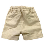 Emanuel Pris Solid Color Bermuda Shorts With Elastic Waist Sand For Newborn