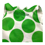 Miss Grant Two-Tone White/Green Armhole Top For Girls