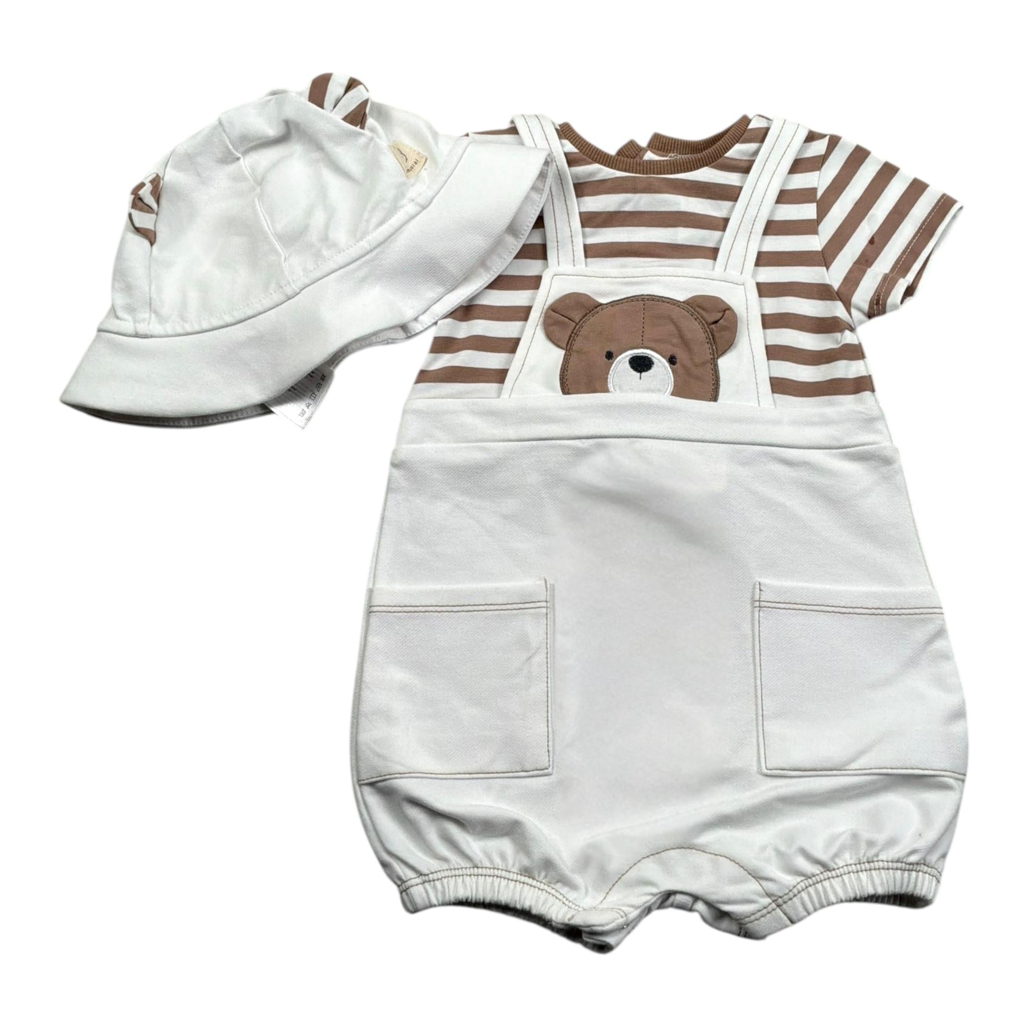 Mayoral Pagliaccetto Mezza Manica Bicolore con Cappello per Neonato 1606 PANNA MAYORAL 