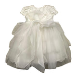 Sartoria Bramante Solid Color Sleeveless Dress With Tulle And White Rhinestone Belt For Newborn