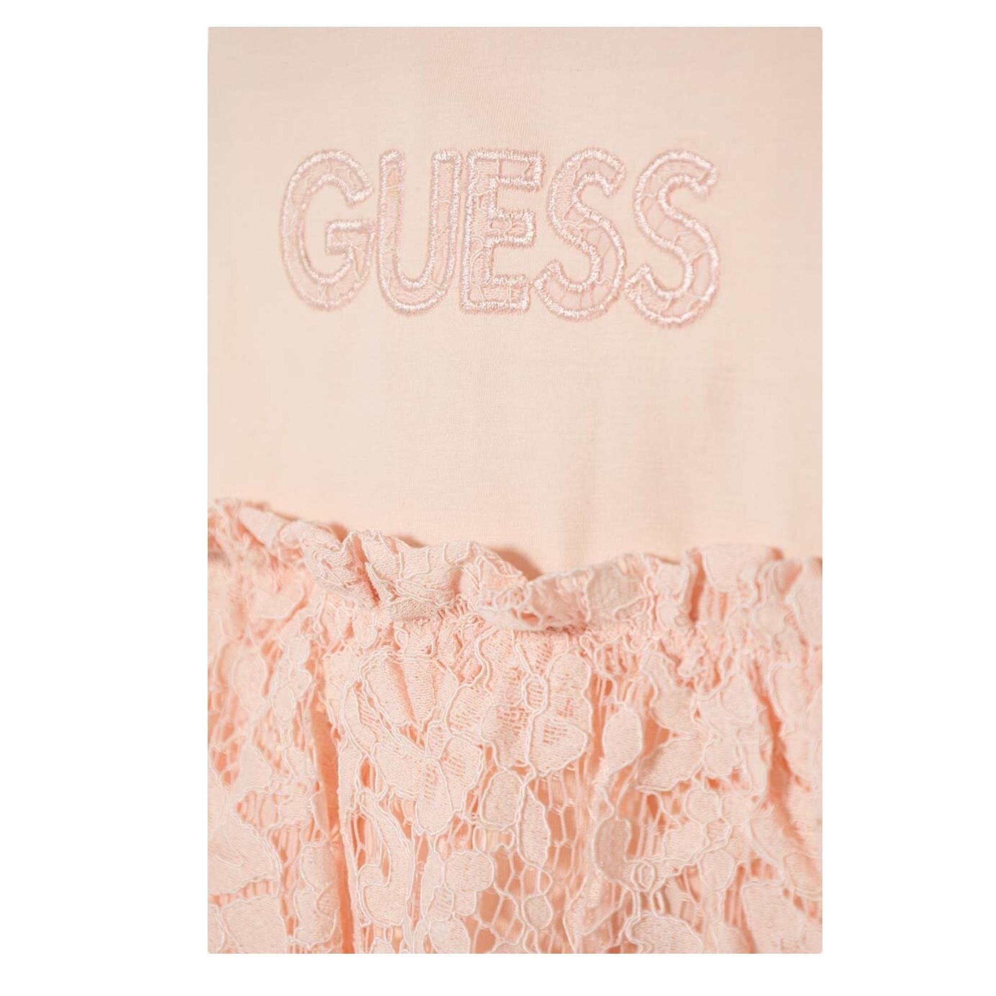 Guess Abito Mezza Manica Tinta Unita con Ricami per Neonata S4RG14K6YW1 ROSA GUESS 