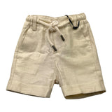 Emanuel Pris Solid Color Bermuda Shorts With Elastic Waist Sand For Newborn