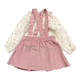 CALAMARO completo 2pz camicia-salopette bicolore Bianco/rosa per Neonata 11013 BIANCO/ROSA CALAMARO 