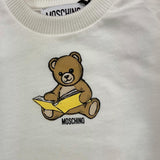 MOSCHINO felpa girocollo tinta unita con stampa Bianco per Neonato MMF060 BIANCO MOSCHINO 