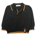 TRUSSARDI polo in maglia tinta unita cn profili in contrasto Nero per Neonato TIA25083MA NERO TRUSSARDI 