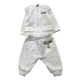 MOSCHINO completo 2pz felpa-pantalone tinta unita Bianco per Neonato MUK05G BIANCO MOSCHINO 